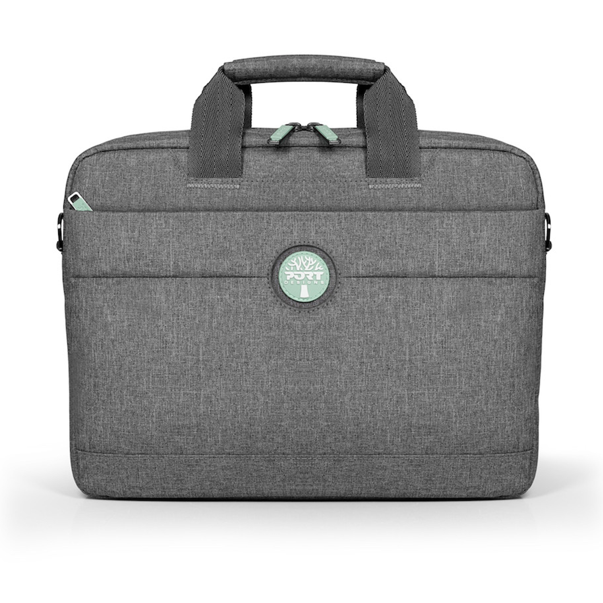 Port Designs 400701 Yosemite ECO Toploading Laptop Bag 15.6 inch, 62% Recycled r-PET, Trolley Strap, Grey