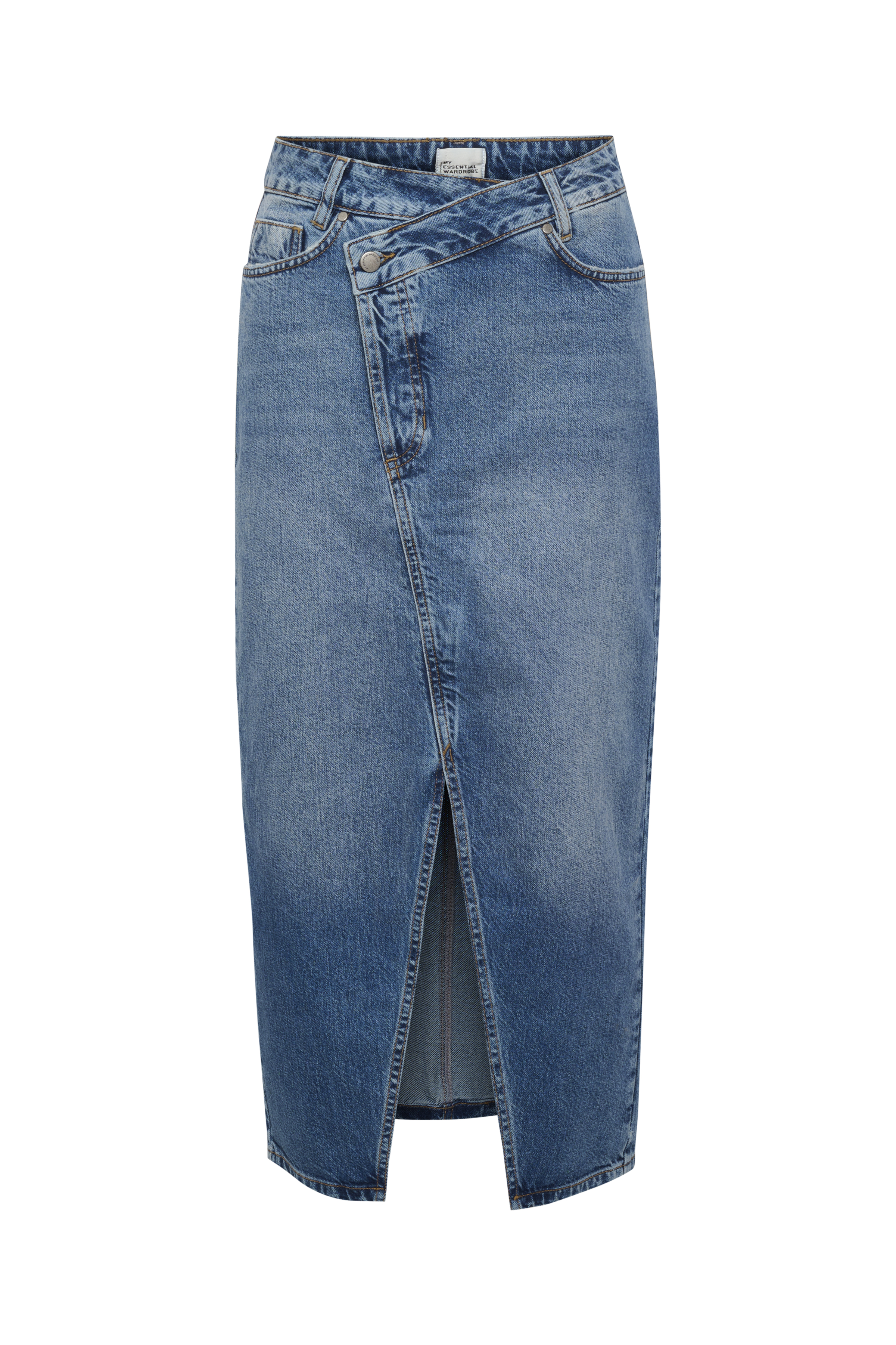 MWLouis Wrap Long Denim Skirt PACK FRONT 10703793-100046