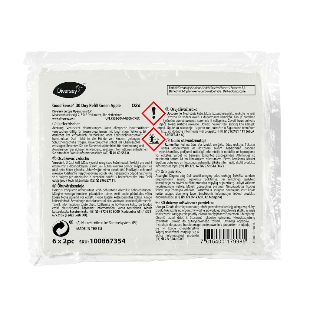Good Sense 30 Day Refill Green Apple O2d 6x2pc - Osviežovač vzduchu
