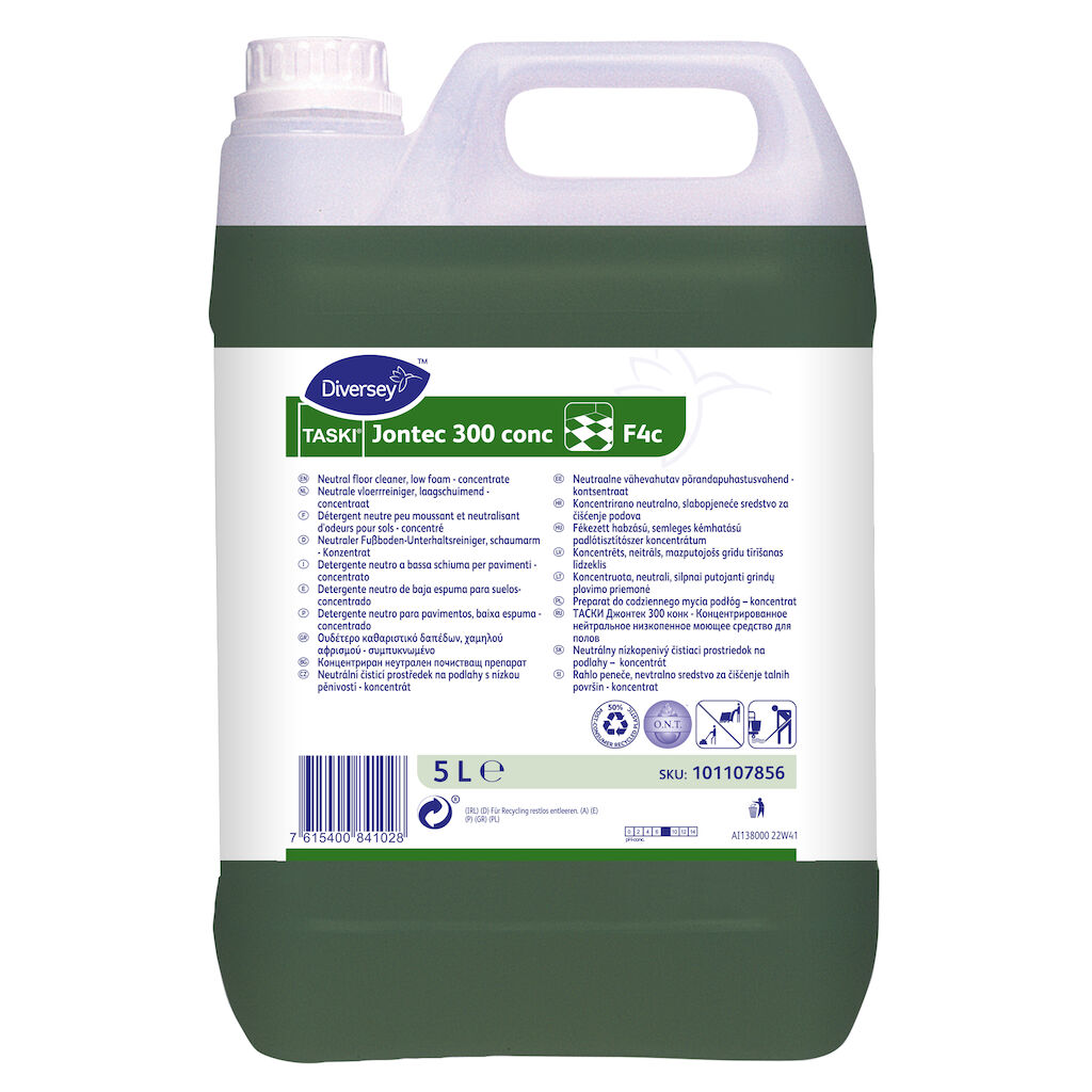 TASKI Jontec 300 conc 2x5L - Detergente neutro para pavimentos, baixo teor de espuma - concentrado