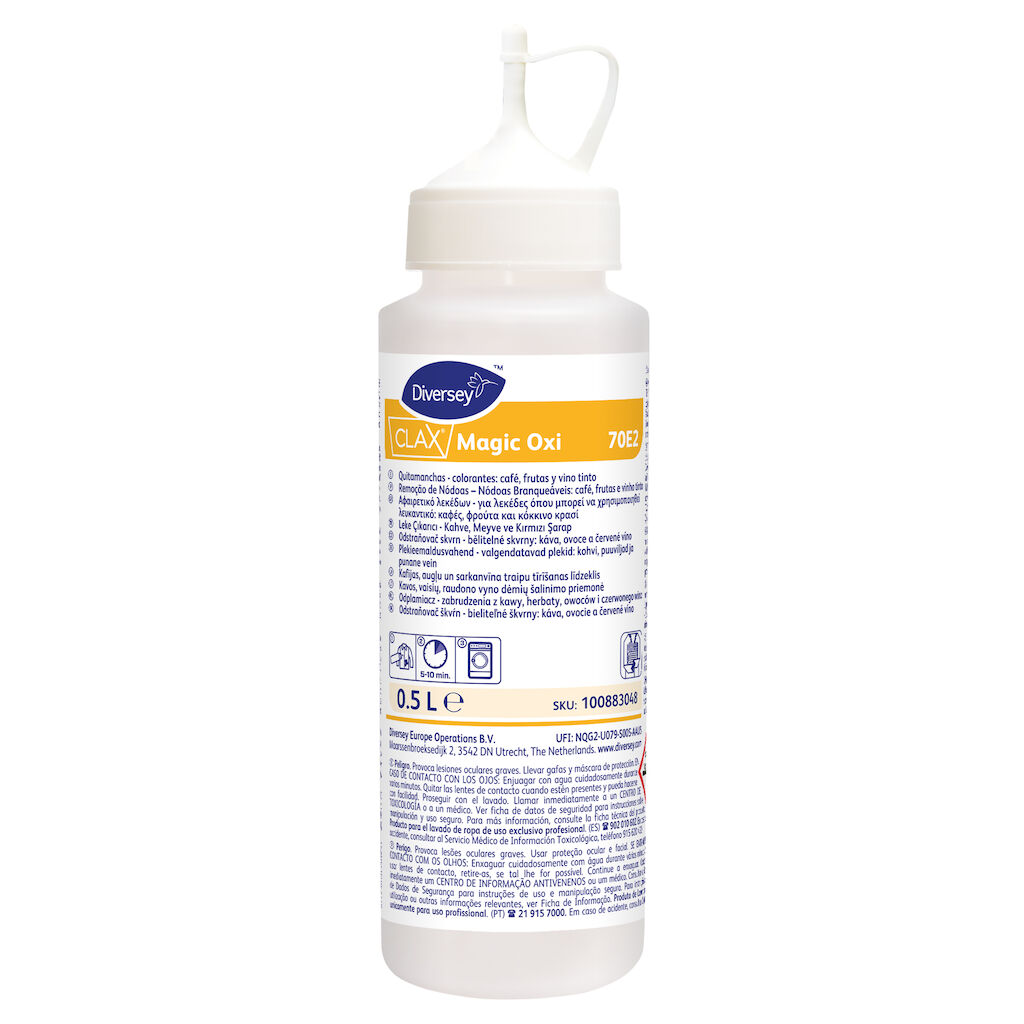 Clax Magic Oxi 70E2 4x0.5L - Odstraňovač skvrn - bělitelné skvrny: káva, ovoce a červené víno